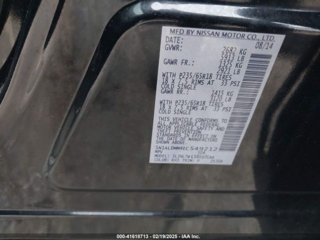 5N1AL0MM4EC549212 Infiniti QX60