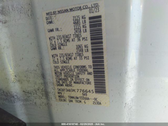 5N1BT3AB3PC776645 Nissan Rogue S Intelligent Awd