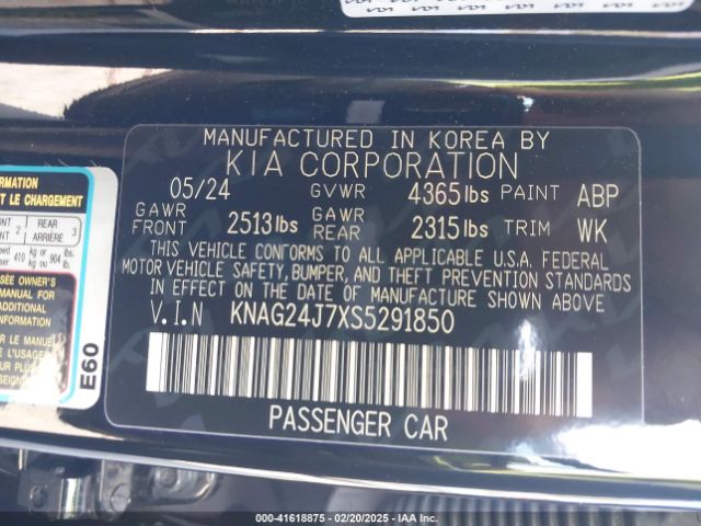 KNAG24J7XS5291850 KIA K5 LXS