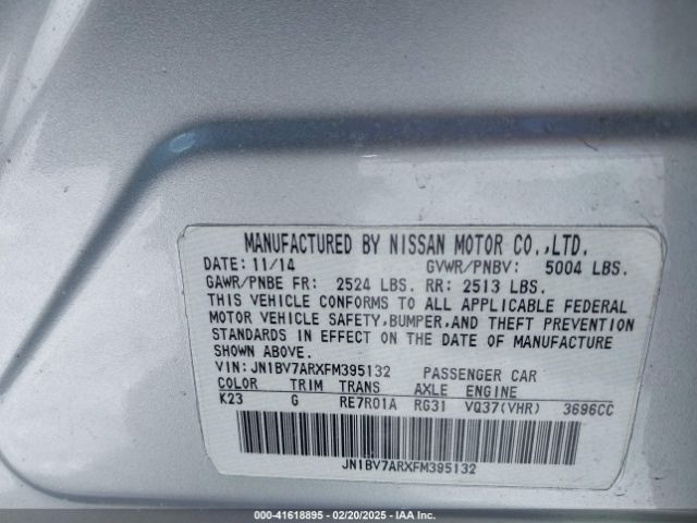JN1BV7ARXFM395132 Infiniti Q50 Premium