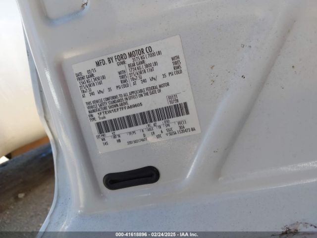 1FTEW1EF7FFA69605 Ford F-150 Lariat