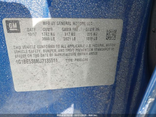 1G1BE5SM6J7135511 Chevrolet Cruze Lt Auto