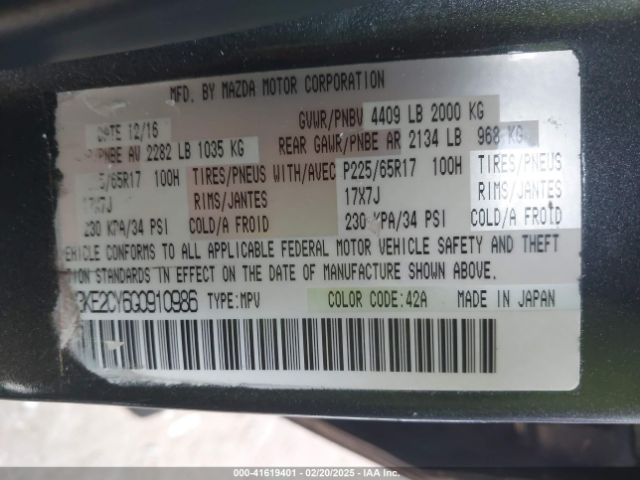 JM3KE2CY6G0910986 Mazda Cx-5 Touring
