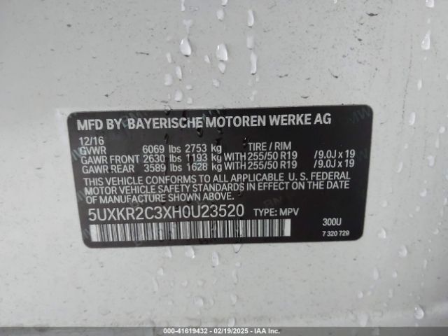 5UXKR2C3XH0U23520 BMW X5 Sdrive35i
