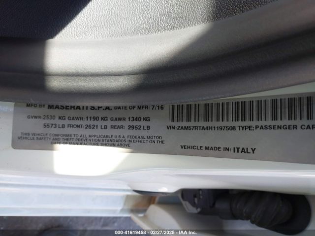 2017 MASERATI GHIBLI ZAM57RTA4H1197508 Photo 8
