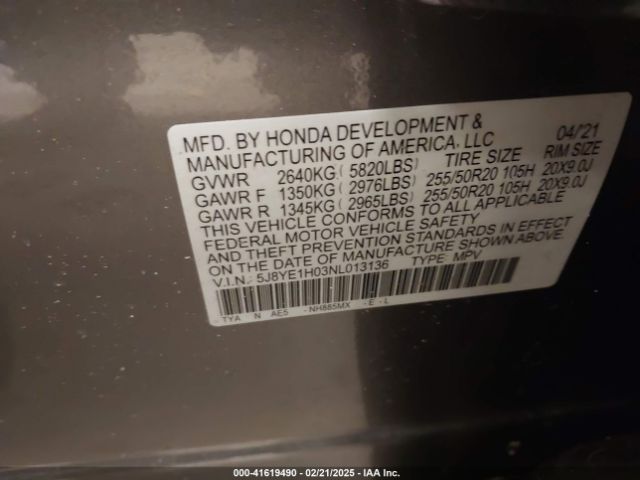 5J8YE1H03NL013136 Acura Mdx A-spec Package