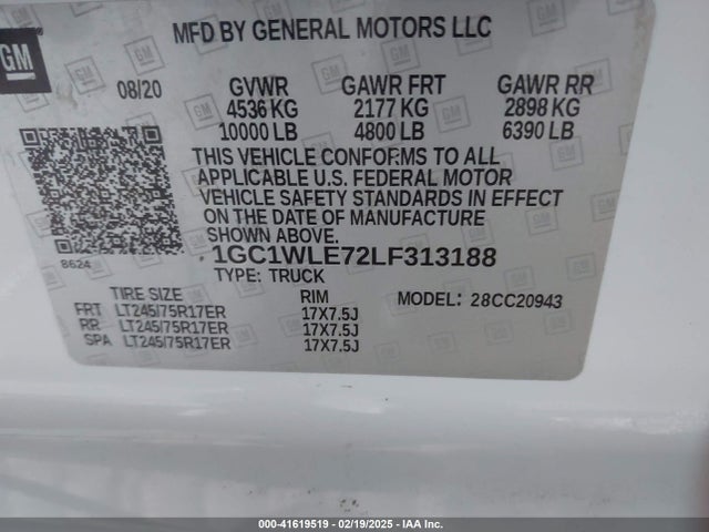 1GC1WLE72LF313188 Chevrolet Silverado 2500hd 2wd  Long Bed Wt