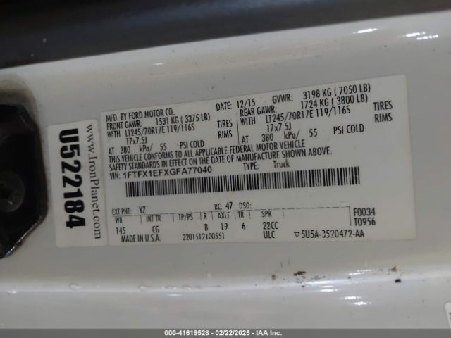 1FTFX1EFXGFA77040 Ford F-150 Xl