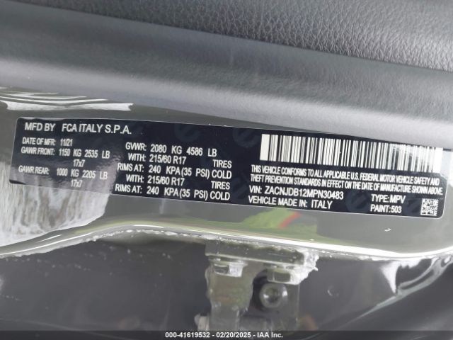 ZACNJDB12MPN30483 Jeep Renegade Latitude 4x4