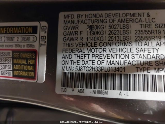 5J8TC2H33PL013401 Acura Rdx Standard