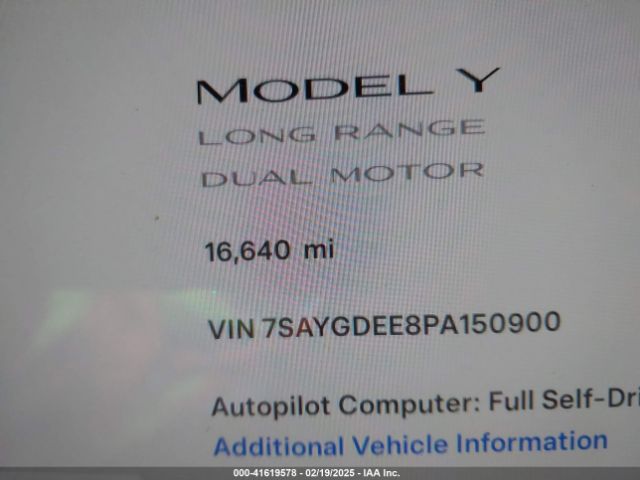 7SAYGDEE8PA150900 Tesla Model Y Awd/long Range Dual Motor All-wheel Drive