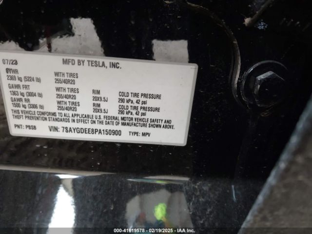 7SAYGDEE8PA150900 Tesla Model Y Awd/long Range Dual Motor All-wheel Drive