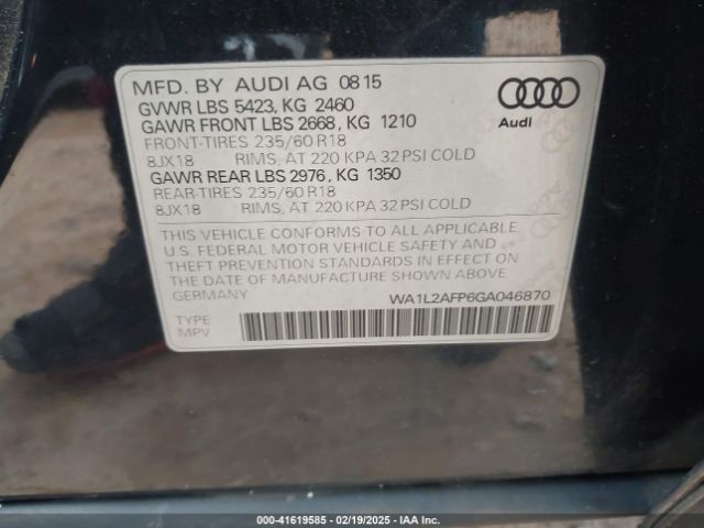 WA1L2AFP6GA046870 Audi Q5 2.0t Premium