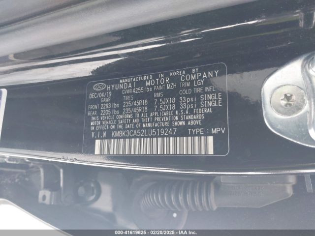 KM8K3CA52LU519247 Hyundai Kona Limited
