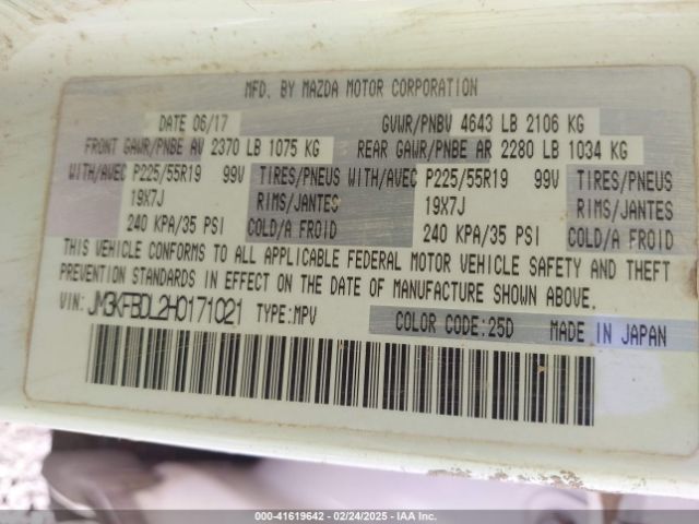JM3KFBDL2H0171021 Mazda Cx-5 Grand Touring