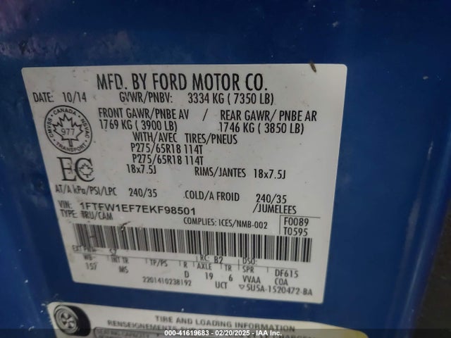 Ford F-150 Xlt 2014 1FTFW1EF7EKF98501 Image 9