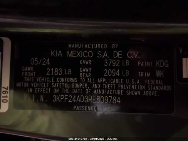 3KPF24AD3RE809784 KIA Forte Lxs