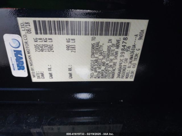 1N4AA6AP4JC398478 Nissan Maxima 3.5 Platinum