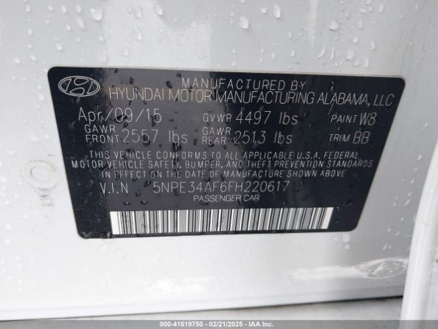 5NPE34AF6FH220617 Hyundai Sonata Sport