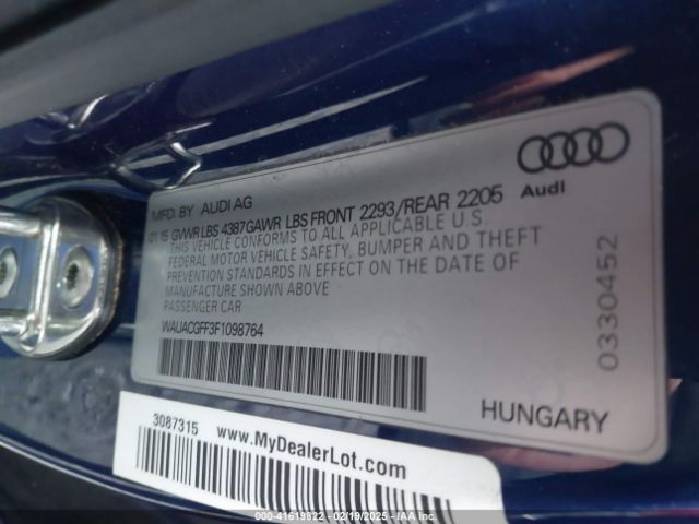 WAUACGFF3F1098764 Audi A3 1.8t Premium