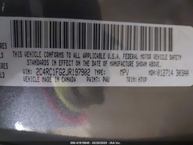 2018 CHRYSLER PACIFICA 2C4RC1FG2JR197902 Photo 8