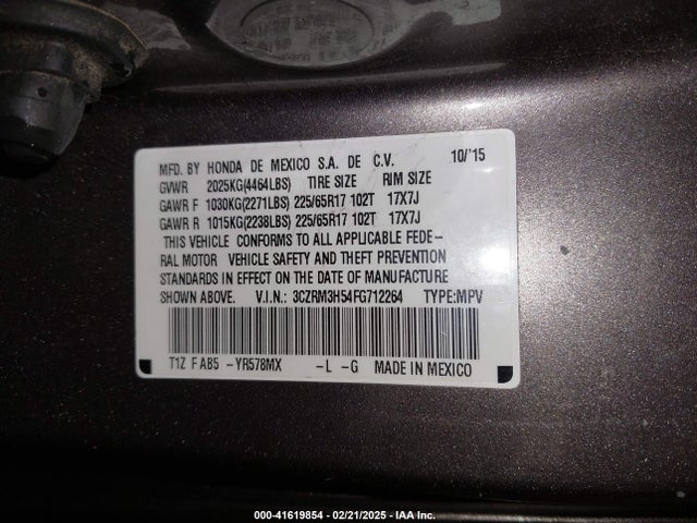 3CZRM3H54FG712264 Honda CR-V EX