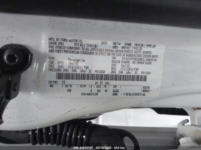 1FADP3K28EL386918 Ford FOCUS SE