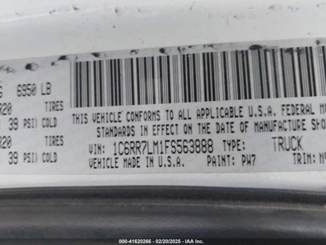 1C6RR7LM1FS563888 RAM 1500 Big Horn
