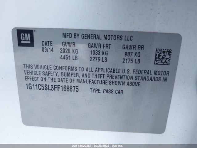 1G11C5SL3FF168875 Chevrolet MALIBU 1LT