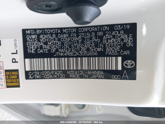 Toyota COROLLA SE 2019 JTNK4RBE2K3052656 Image 9