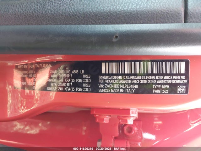 ZACNJBB14LPL84848 Jeep 2020