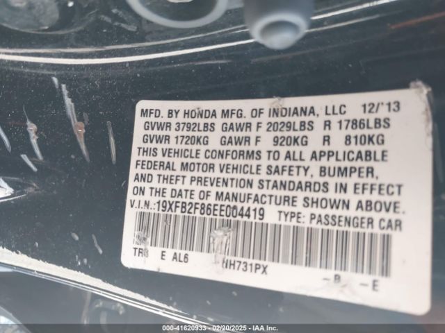 19XFB2F86EE004419 Honda CIVIC EX