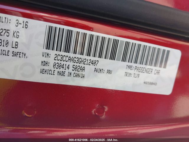 2C3CCAAG3GH212407 Chrysler 300 Limited