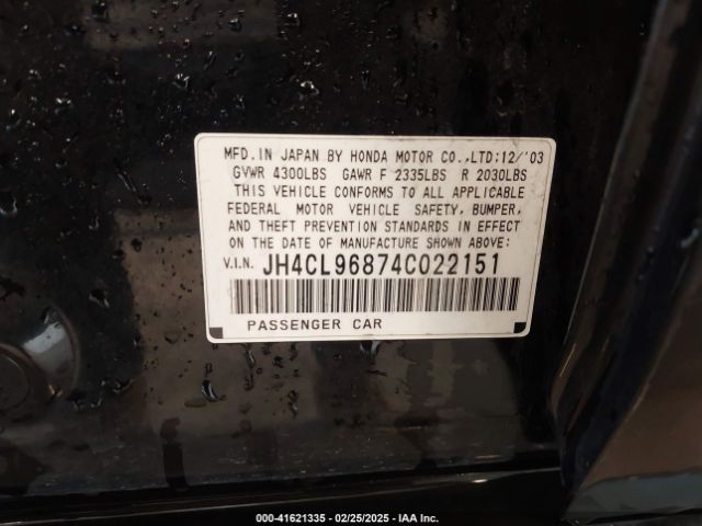 2004 ACURA TSX JH4CL96874C022151 Photo 8