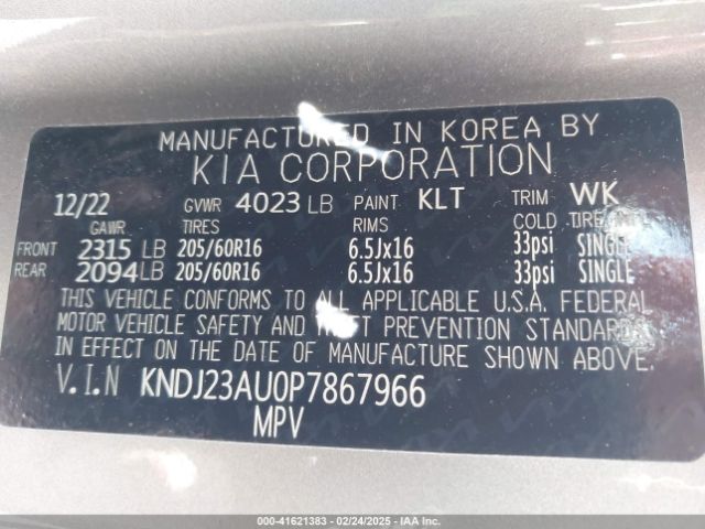 KNDJ23AU0P7867966 KIA SOUL LX
