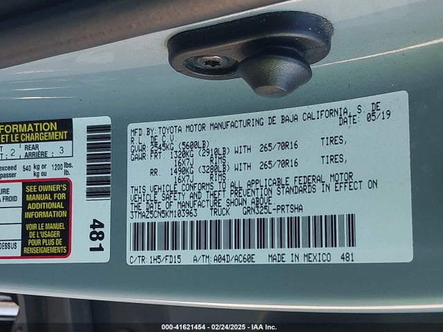 3TMAZ5CN5KM103963 Toyota Tacoma Trd Off Road