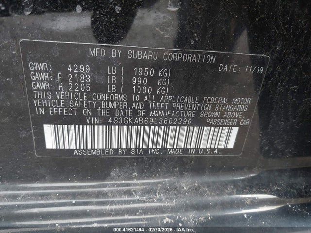 4S3GKAB69L3602396 Subaru IMPREZA SEDAN