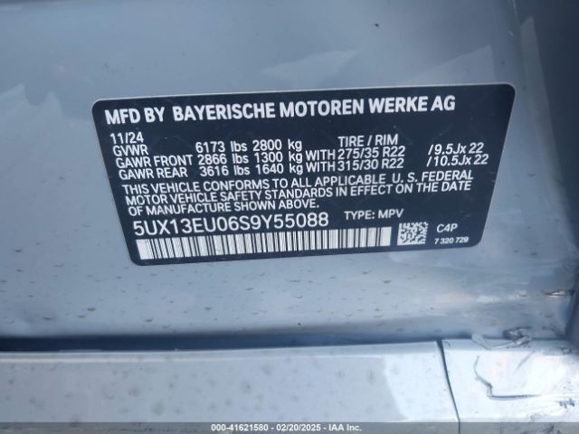 5UX13EU06S9Y55088 BMW X5 Sdrive40i