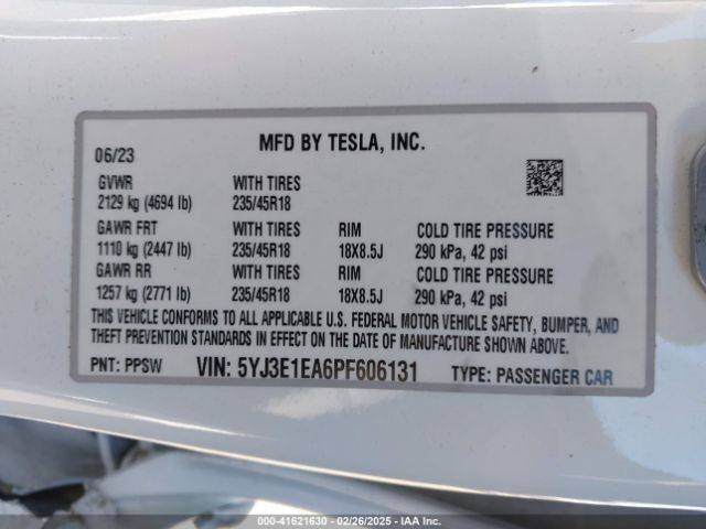 2023 TESLA MODEL 3 5YJ3E1EA6PF606131 Photo 8