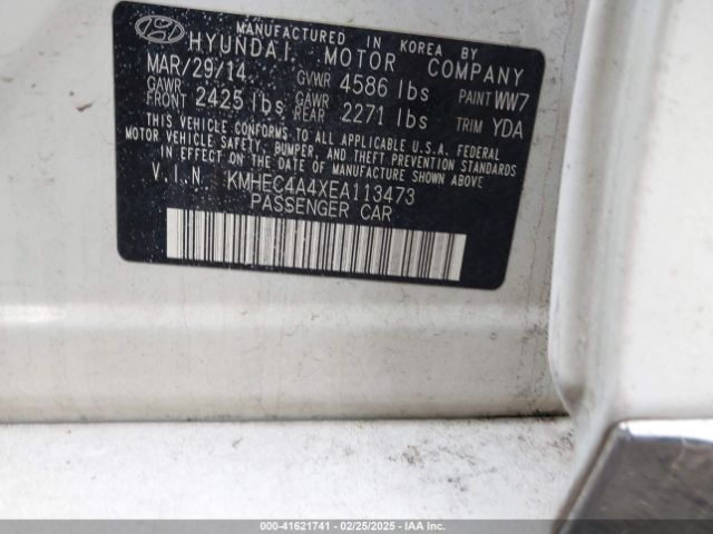 KMHEC4A4XEA113473 Hyundai SONATA HYBRID