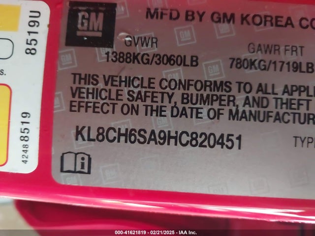 Chevrolet Spark Activ Cvt 2017 KL8CH6SA9HC820451 Image 9
