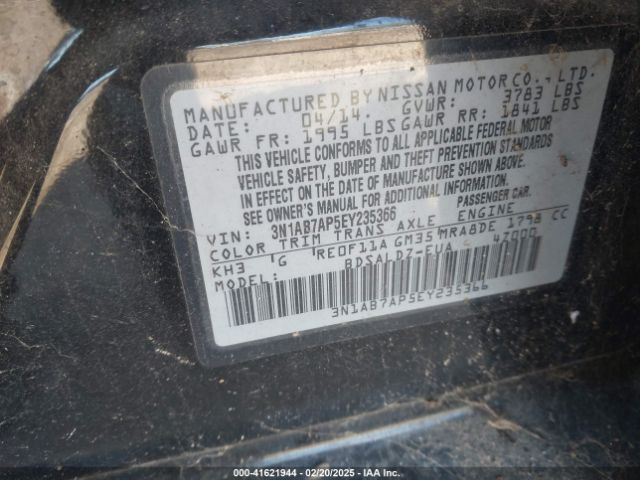 3N1AB7AP5EY235366 Nissan Sentra