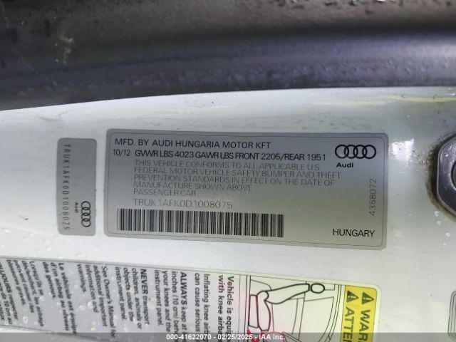 2013 AUDI TTS TRUK1AFK0D1008075 Photo 8