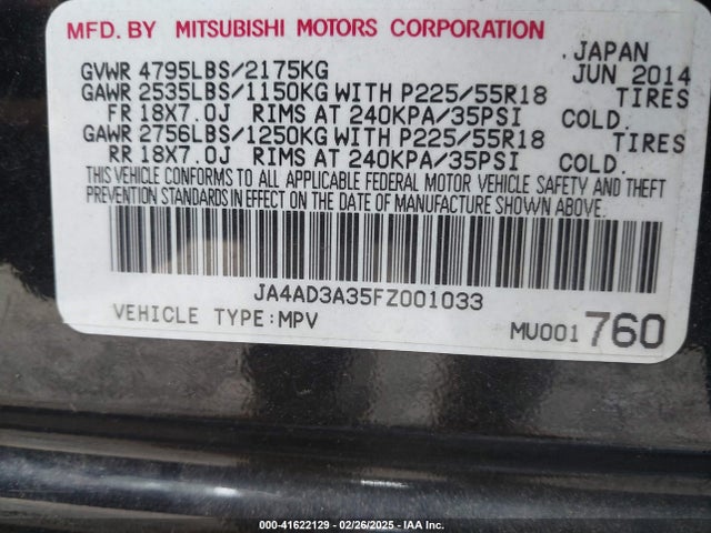 Mitsubishi Outlander Se 2015 JA4AD3A35FZ001033 Image 9