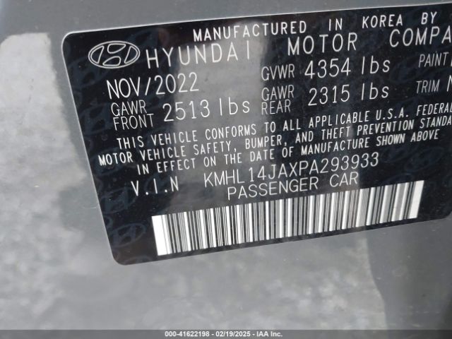 KMHL14JAXPA293933 Hyundai SONATA SEL