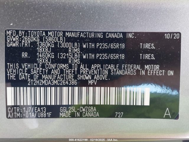 2T2HZMDA3MC264386 Lexus RX 350