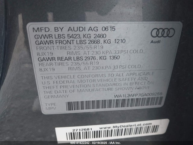 2016 AUDI Q5 WA1L2AFP7GA009259 Photo 8