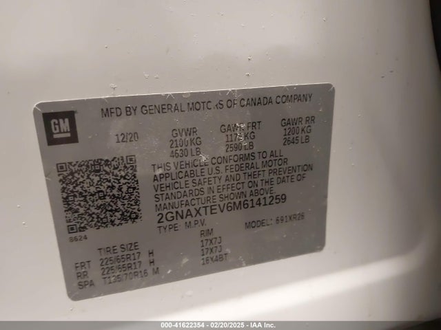 Chevrolet Equinox Awd 2fl 2021 2GNAXTEV6M6141259 Image 9