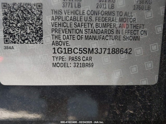 1G1BC5SM3J7188642 Chevrolet Cruze Ls Auto