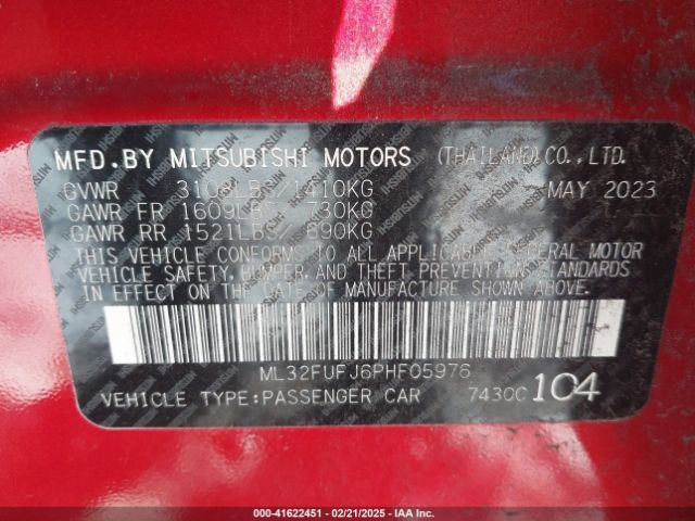ML32FUFJ6PHF05976 Mitsubishi Mirage G4 Black Edition